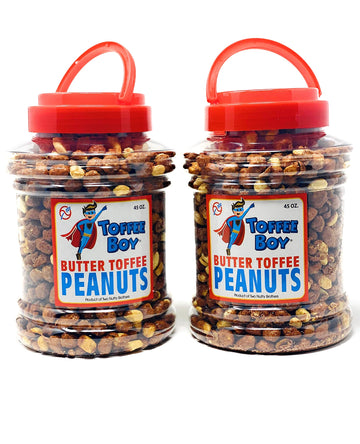Toffee Boy's Butter Toffee Peanuts - 45 Oz Jars (Pack of 2) - Perfect for Gifting; Priority Mail service (1-3 days)