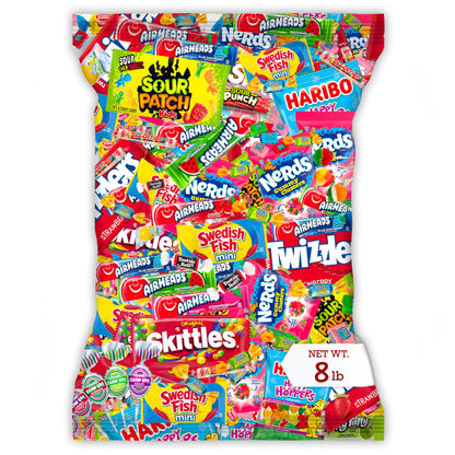 Bulk Candy Variety Pack - 8 lb Candy - Candy Bulk Individually Wrapped Candy- Halloween Candies - Trick Or Treat Candies - Piata