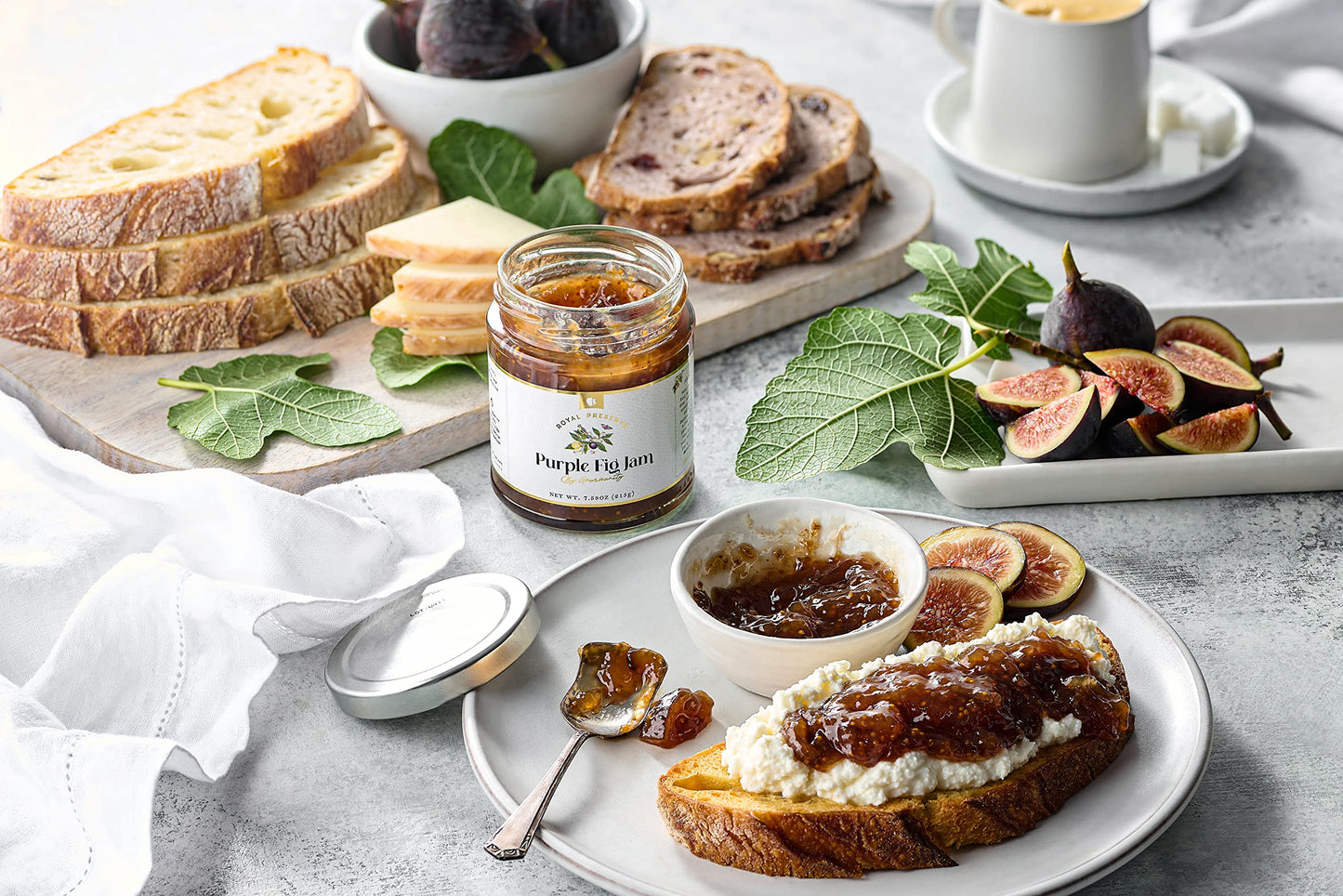 Gourmanity Set of 3 Jam Gift Set, Jellies and Preserves Assortment - Victoria Plum Jam, Purple Fig Jam and Mango and Passion Fru