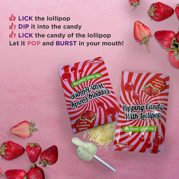 Happiness Usa 50 Pcs Popping Candy With Fun Dip Lollipop - All Natural No Artificial Colors Or Flavors Pop Rocks Candy | Individ