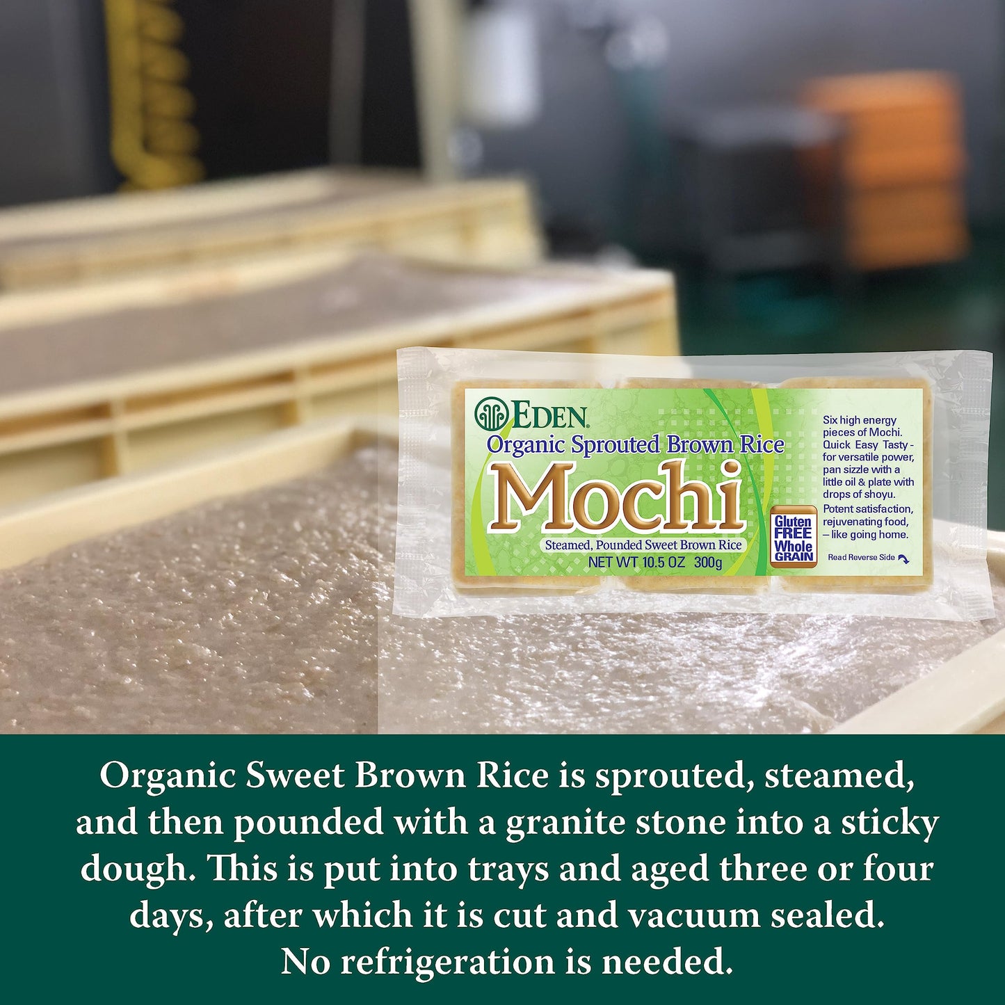 Eden Organic Sprouted Brown Rice Mochi, 100% Sprouted Whole Grain, Traditionally Made in Japan, 10.5 oz