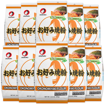 Otafuku Okonomiyaki Flour for Japanese Okonomiyaki Pancakes, 12 Servings, 15.9 Oz (10 Pack)
