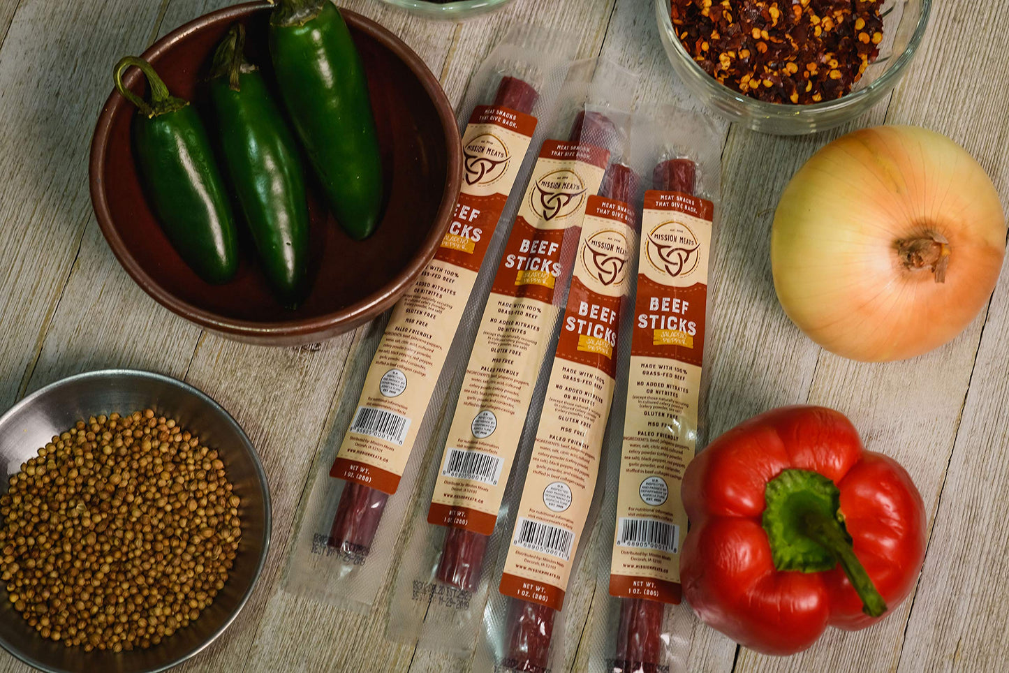 Tasty & Spicy Non-Gmo Grass-Fed Beef Sticks Gluten Free Msg Free Nitrate Nitrite Free Paleo Snacks Keto Healthy Natural Meat Sti