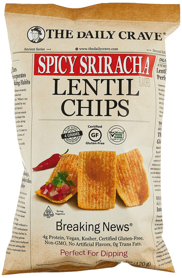 The Daily Crave Chip Lentil Spicy Srirach 5Oz
