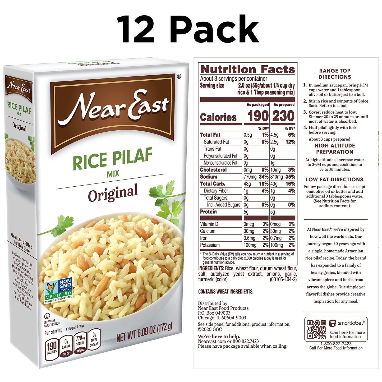 Near East Rice Pilaf Mix, Original, 6.09 Ounce (Pack Of 12 Boxes)