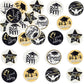 Ephlyn Graduation Cupcake Toppers, 54 Pcs, Wafer Paper, Black, 1.8cm & 4.6cm, Grad Cap & Diploma Decorations for Class of