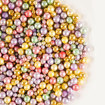 Kasvan Pastel Pearl Sugar Sprinkles - Edible Candy Pearls 130G/4.58 Oz, Mix Size Cake Candy, Decorate Cakes, Cookies, Ice Cream