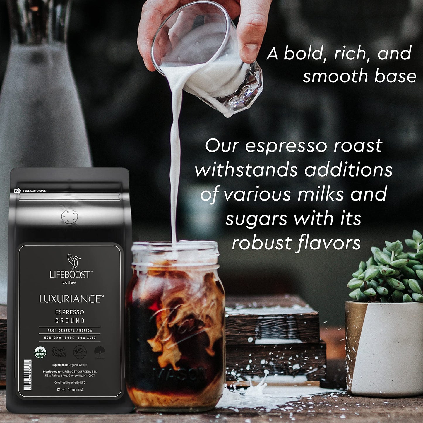 Lifeboost Espresso Ground Coffee - Non-GMO Low Acid Single Origin USDA Organic Espresso Coffee - Third Party Tested For Mycotoxins & Pesticides (Espresso Ground  12oz  Pack of 3)