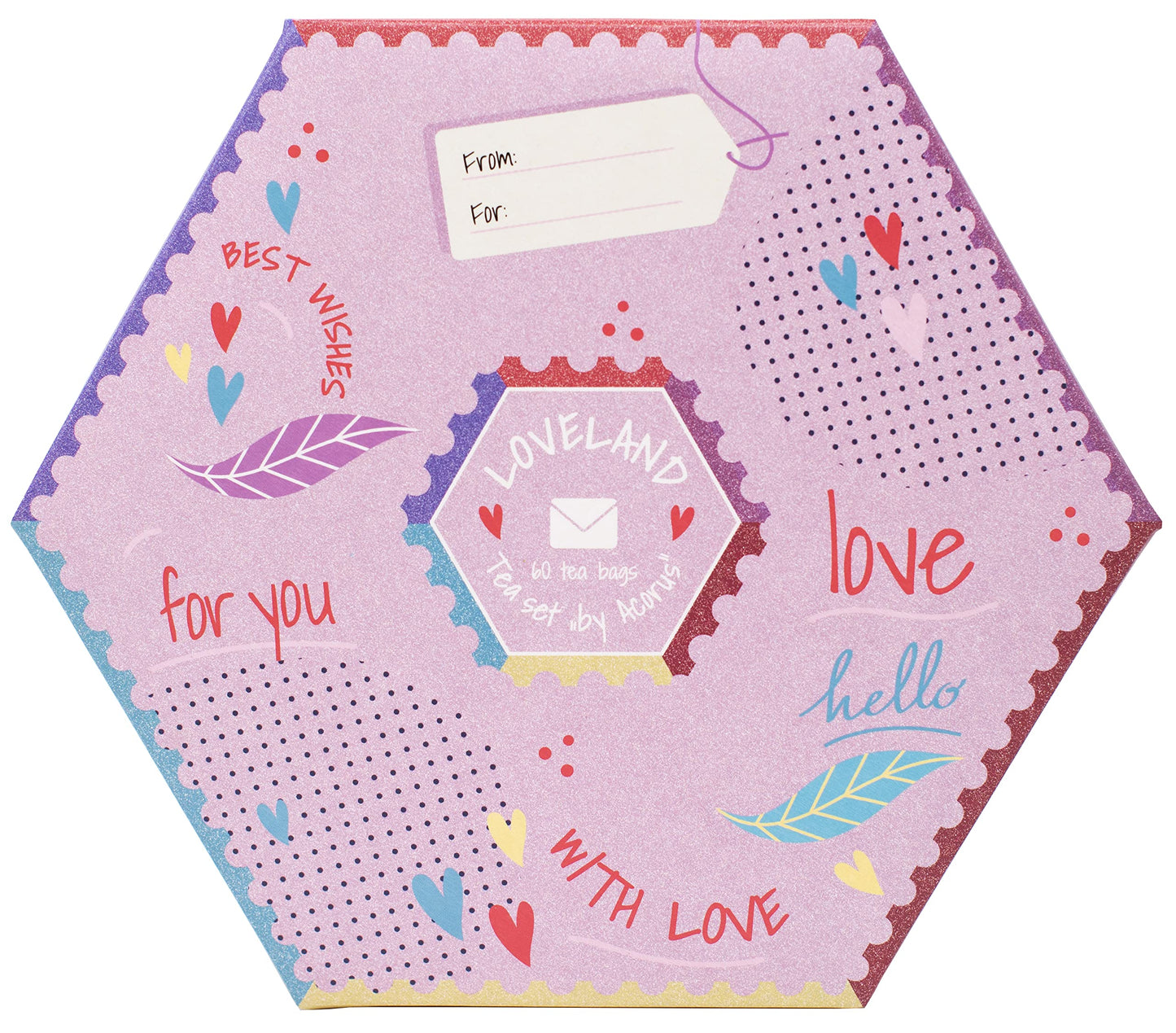 ACORUS | Loveland Tea Set | Natural Assorted Tea Hamper Box | Set of 6 flavors | Surprise your loved ones | Valentines box | Lar