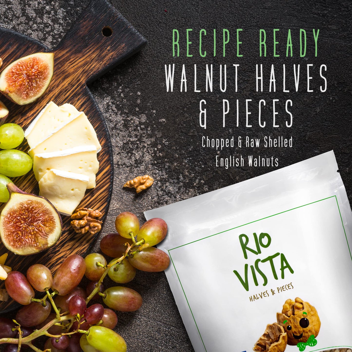 Shelled Walnut Halves & Pieces 2 Pack (2LBS/16oz)|California Grown Raw Walnuts Unsalted & Shelled |100% Natural & Non-GMO Verified  No Preservatives