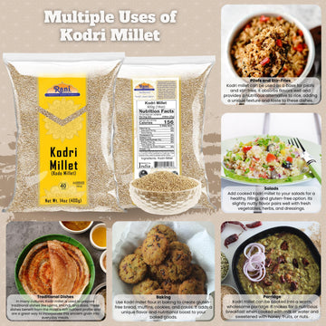 Rani Brand Kodo Millet Seeds - All Natural, Gluten Friendly, NON-GMO, Vegan - 400g (14oz) - Indian Origin
