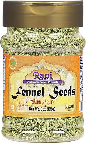 Rani Fennel Seeds (Saunf Sabut) Whole Spice 3Oz (85G) Pet Jar All Natural Gluten Friendly Non-Gmo Vegan Indian Origin
