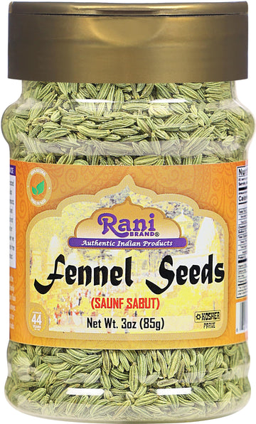 Rani Fennel Seeds (Saunf Sabut) Whole Spice 3Oz (85G) Pet Jar All Natural Gluten Friendly Non-Gmo Vegan Indian Origin