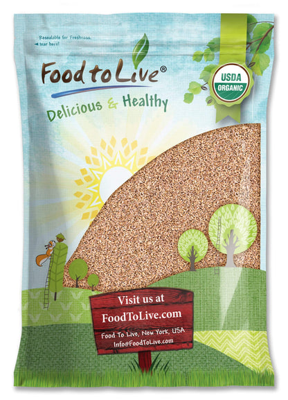Food to Live Organic Italian Pearled Farro, 15 Pounds - Whole Farro Grain, Good Source of Fiber and Protein, Great for Salads, S