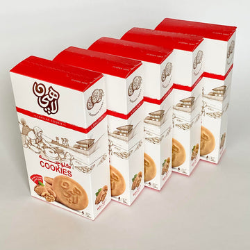 Walnut Filiing Lahijan Koloocheh- Pack Of 5 Boxes Walnut Filling Lahijan Koloocheh, Persian Cookie