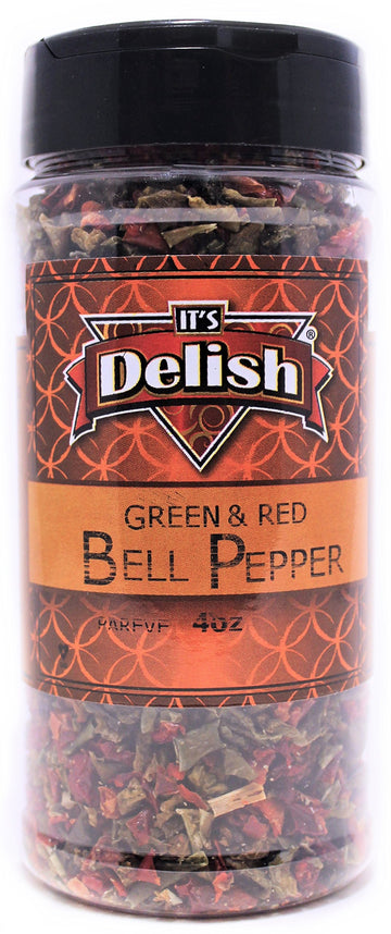 Dried Red And Green Bell Peppers Mix By It'S Delish, 3 Oz. Medium Jar