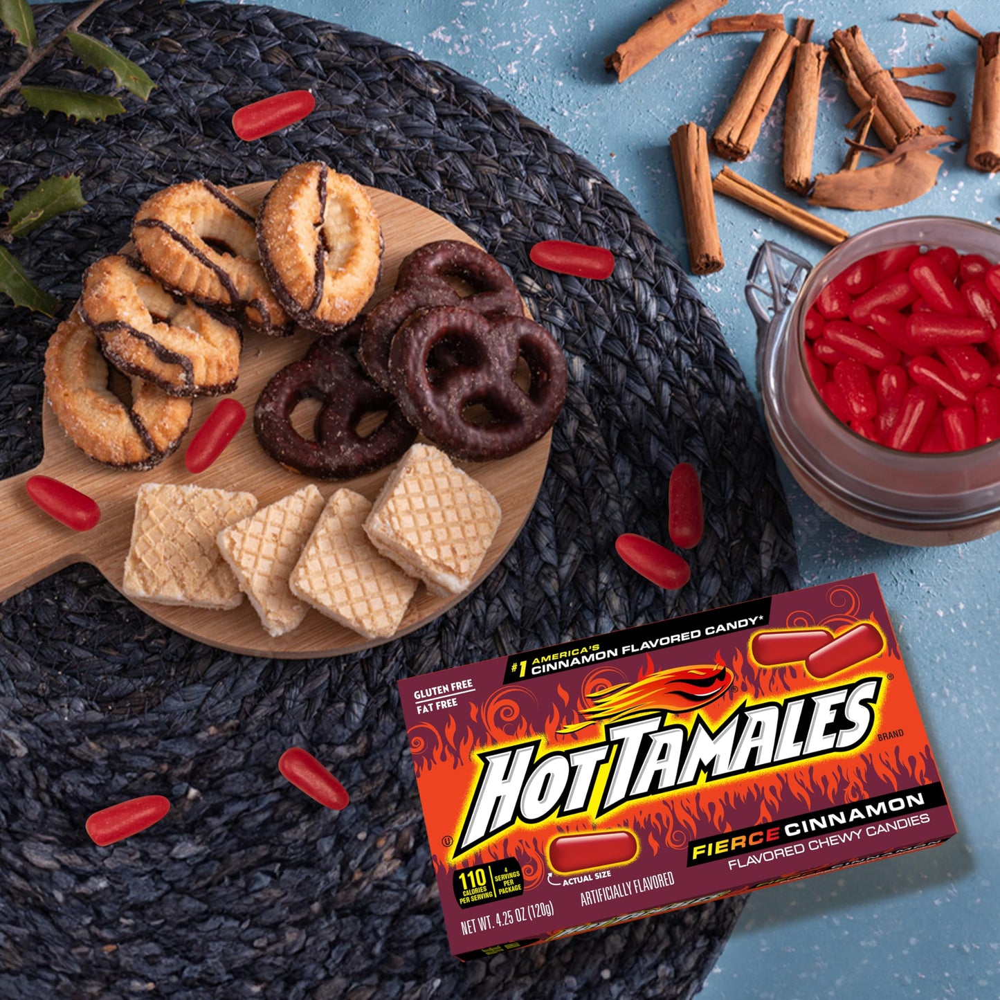 Hot Tamales Fierce Cinnamon Candy, 4.25Oz Box Each (Pack Of 12) Theater Box, Cinnamon Candy, Gummy Candy, The Hampton Candy Comp