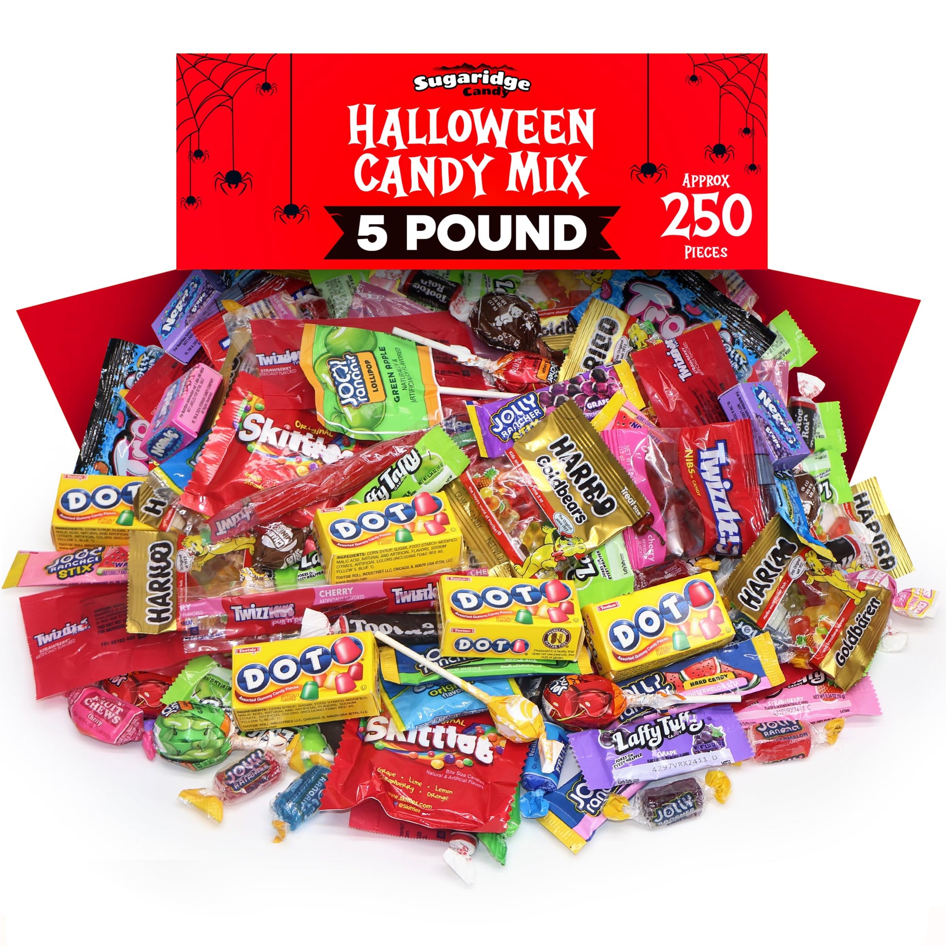 Bulk Candy Variety Pack - 5 lb Large Candy Mix Approx 250 Pieces - Individually Wrapped Party Candies for Pinata Fillers  Birthday Parties & Favors - Sugaridge