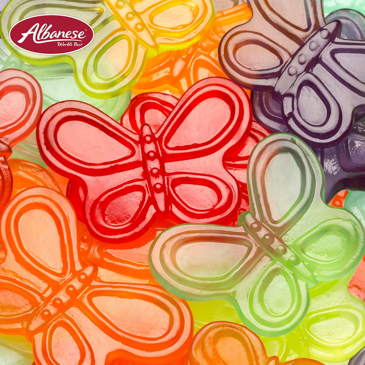 Albanese Candy, Large Assorted Fruit Gummi Butterflies, 80 Ounce (Pack of 1)