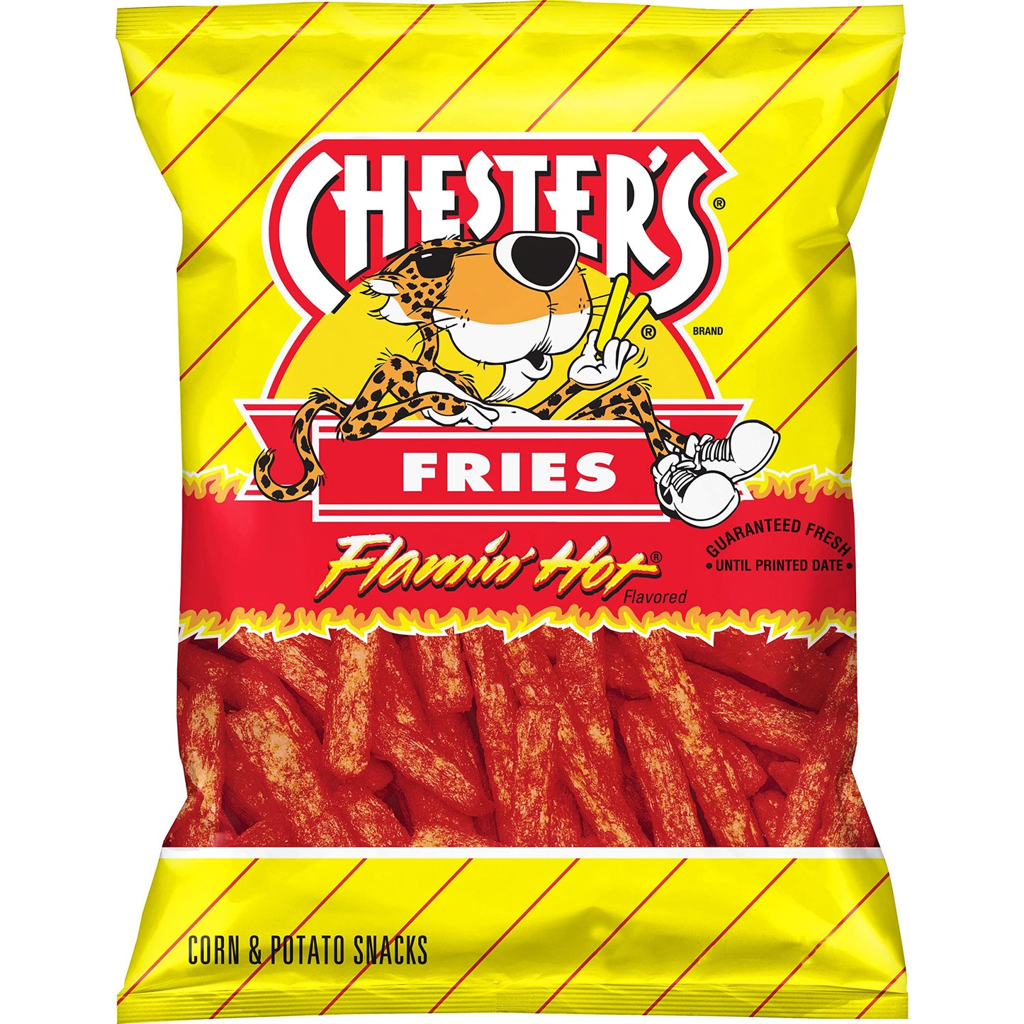 Chesters Flamin Hot Fries Flavored Corn & Potato Snacks Bag, 5.25 Oz