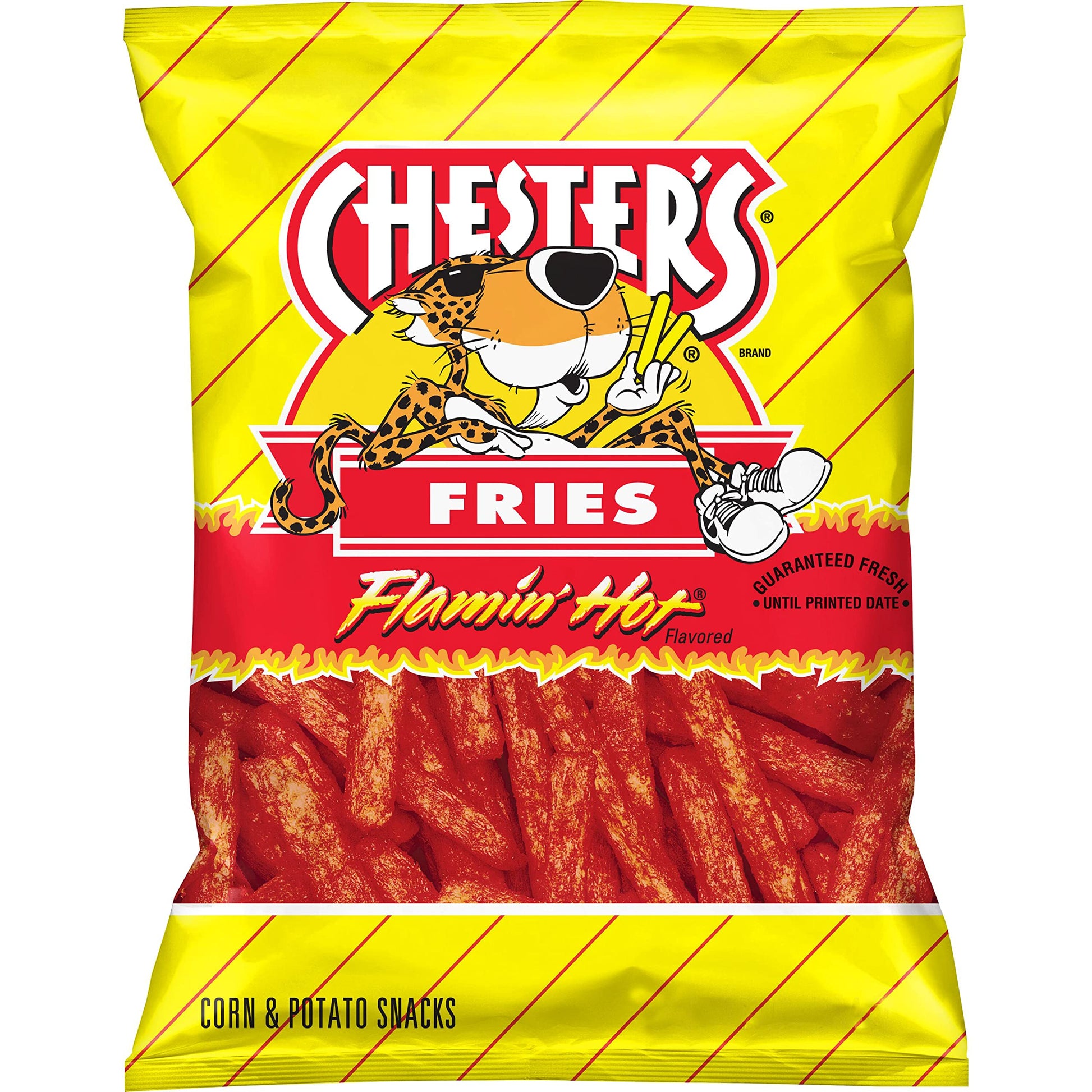 Chesters Flamin Hot Fries Flavored Corn & Potato Snacks Bag, 5.25 Oz