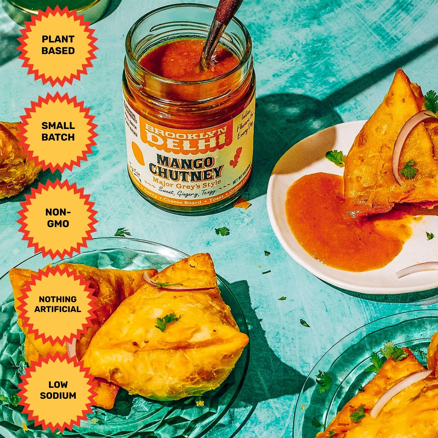 Brooklyn Delhi Mango Chutney - 9oz - Vegan, Made with Ripe Mangos, Ginger, Garam Masala - No Artificial Additives, Perfect for Dips & Sauces
