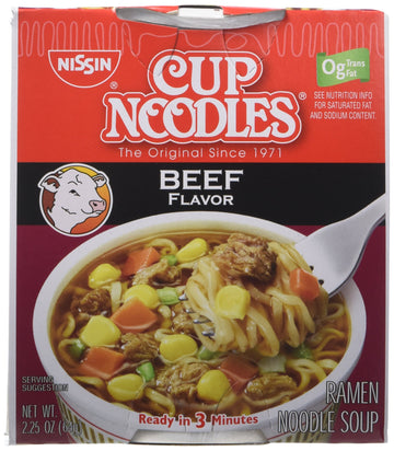 Nissin Cup O Noodles Beef, 2.25 Ounce (Pack of 24)