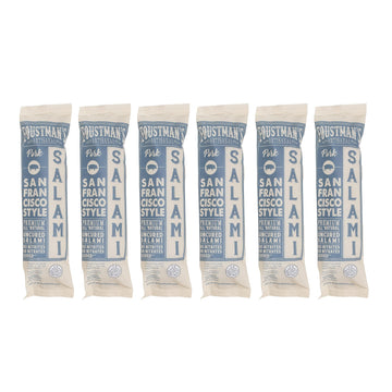 Foustman's Salami Pork San Francisco Style Artisanal, Nitrate-Free, Naturally Cured, Gluten-Free, Dairy-Free, Pack of 6, 8 Oz Ea