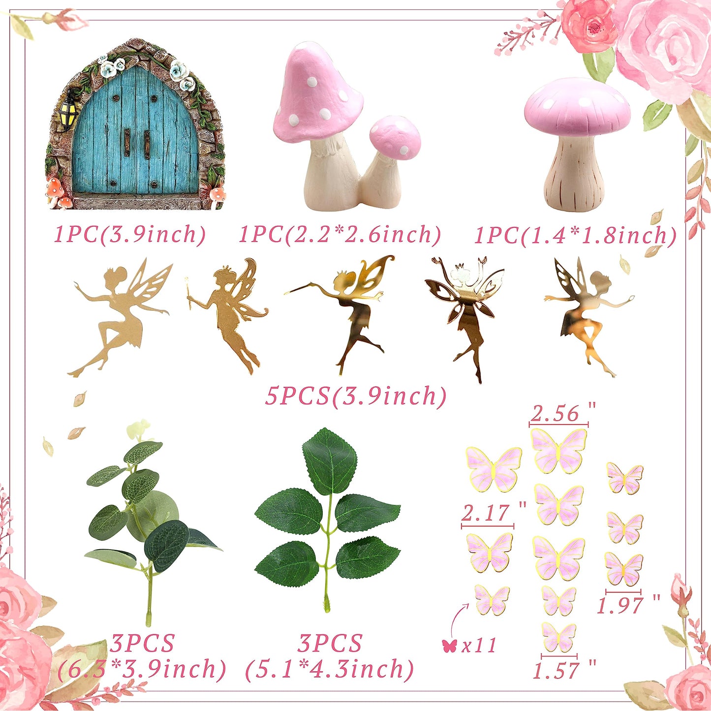 Jevenis 25 Pcs Pink Mushroom House Cake Decoration Mushroom Cake Decoration Fairy Cake Decoration Garden Fairy Cake Decoration F