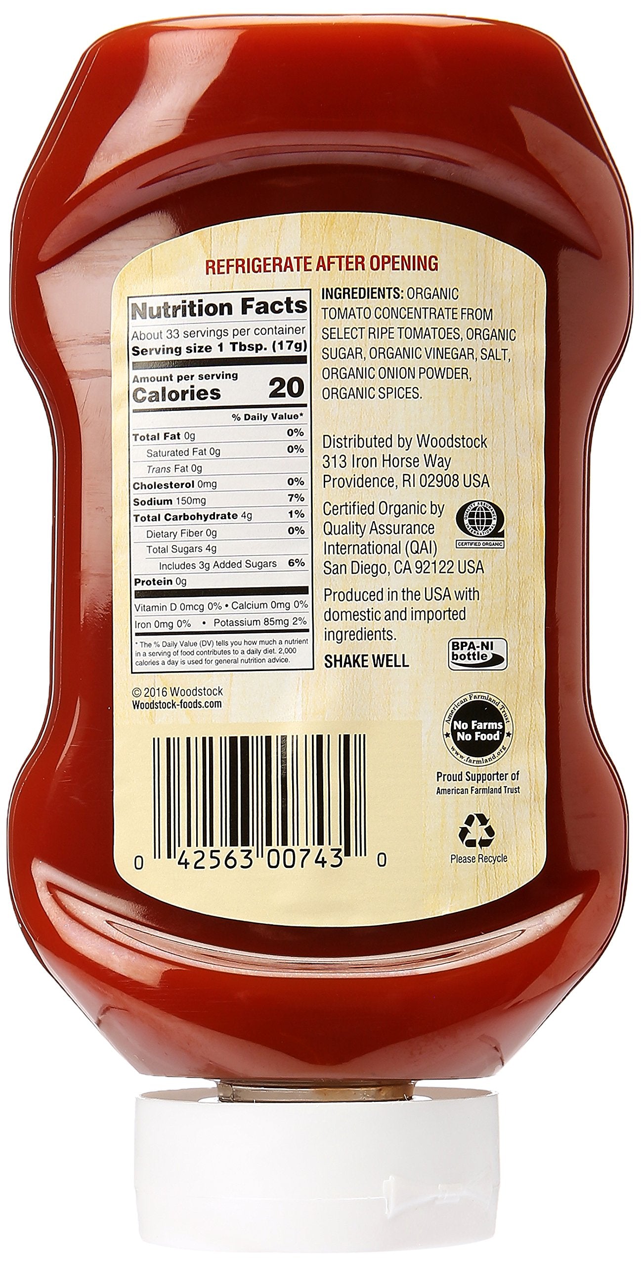 Woodstock Organic Tomato Ketchup, 20 Oz