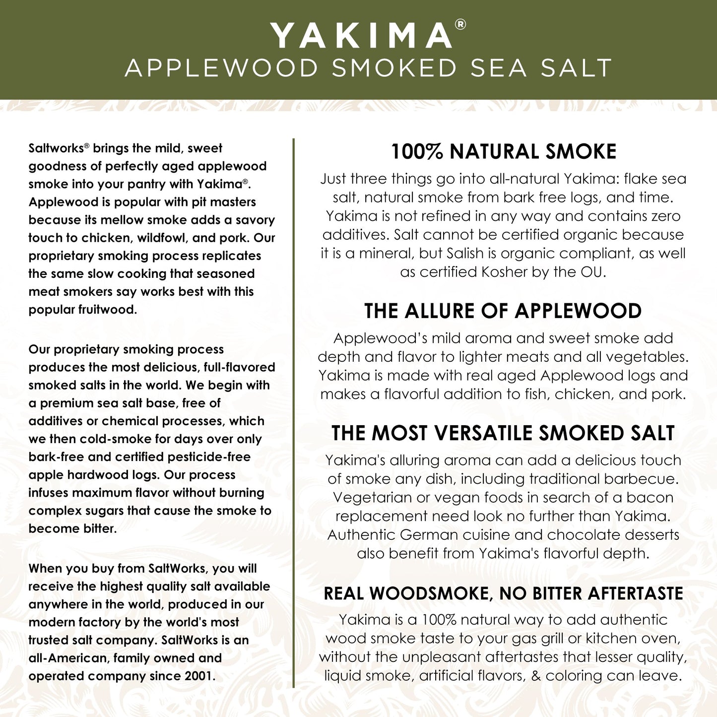 Saltworks Yakima Applewood Smoked Sea Salt, Artisan Pour Spout Pouch, 8 Ounce