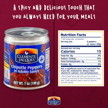 Clemente Jacques Chipotle Peppers in Adobo Sauce  7 oz (Pack of 24)