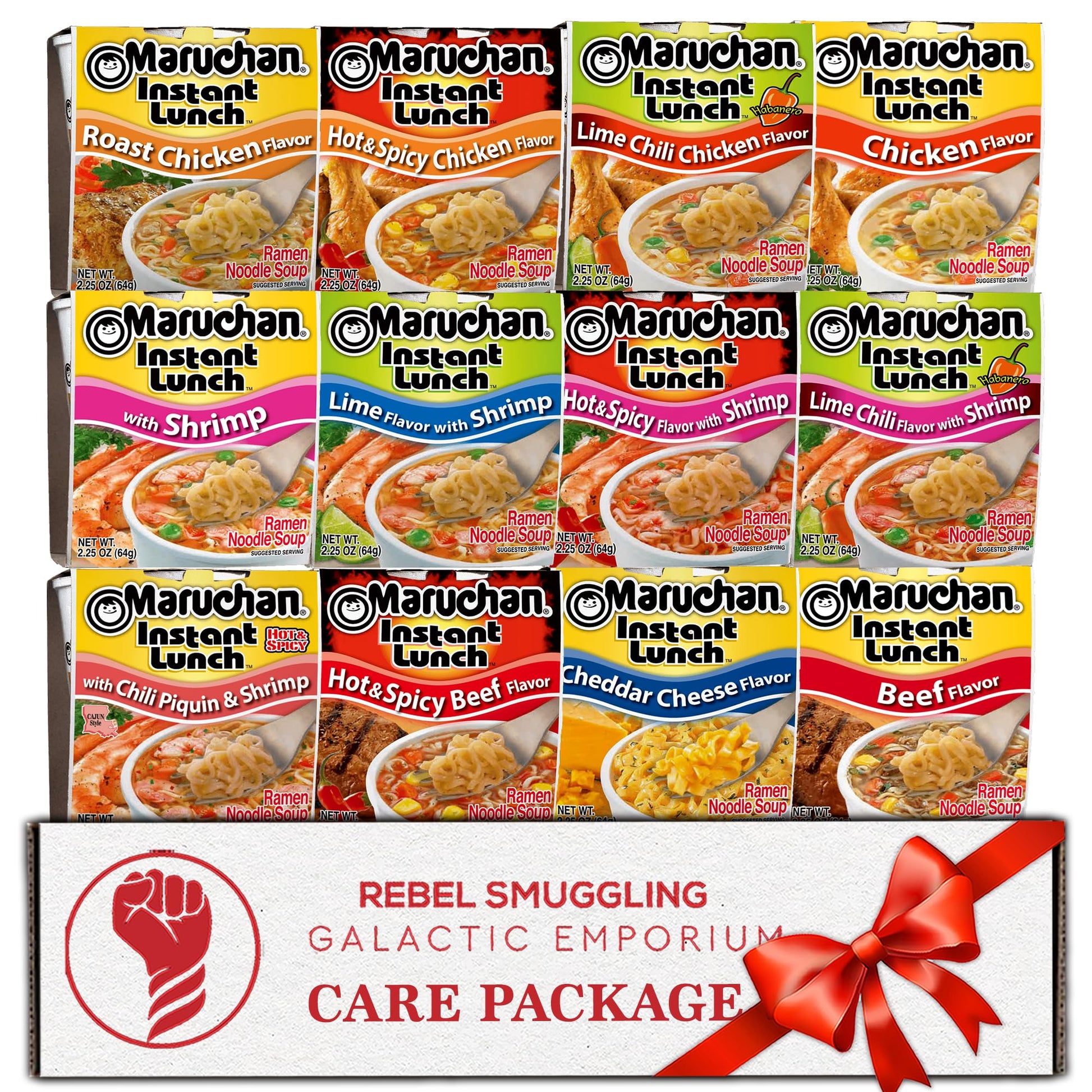 Ramen Noodles Soup Cup Variety 12 Pack - 2.25 oz Each by Rebel Smuggling Galactic Emporium