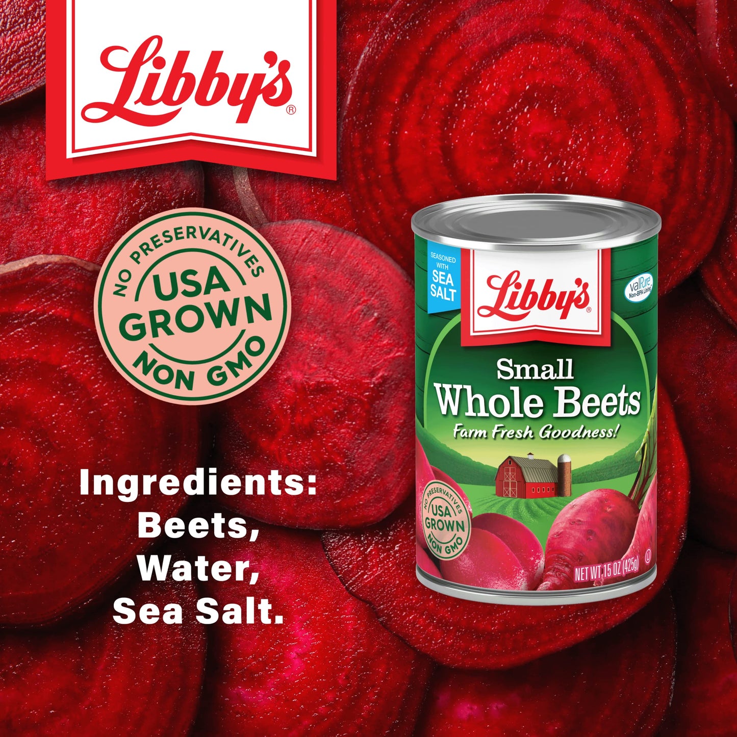 Libby'S Small Whole Beets | Deliciously Earthy Flavor | Deep Vibrant Ruby Red-Purple | Seasoned With Sea Salt | Grown & Made In