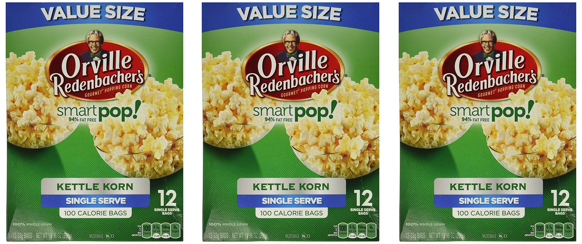 Orville Redenbacher Smart Pop Kettle Korn Mini Bags, 12-Count (Pack Of 3)