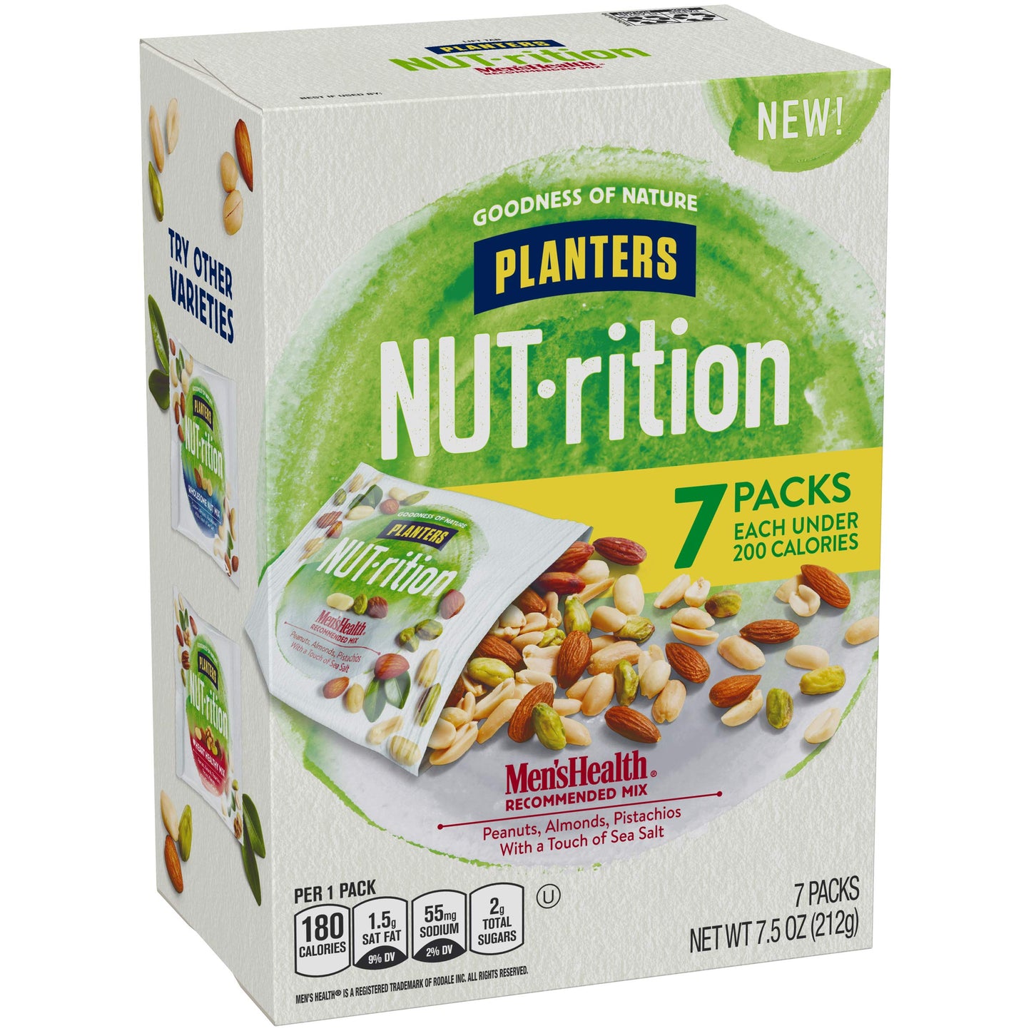 Planters Nut Mix with Peanuts, Almonds, Pistachios, Sea Salt - 7.5 Ounce (Pack of 1)