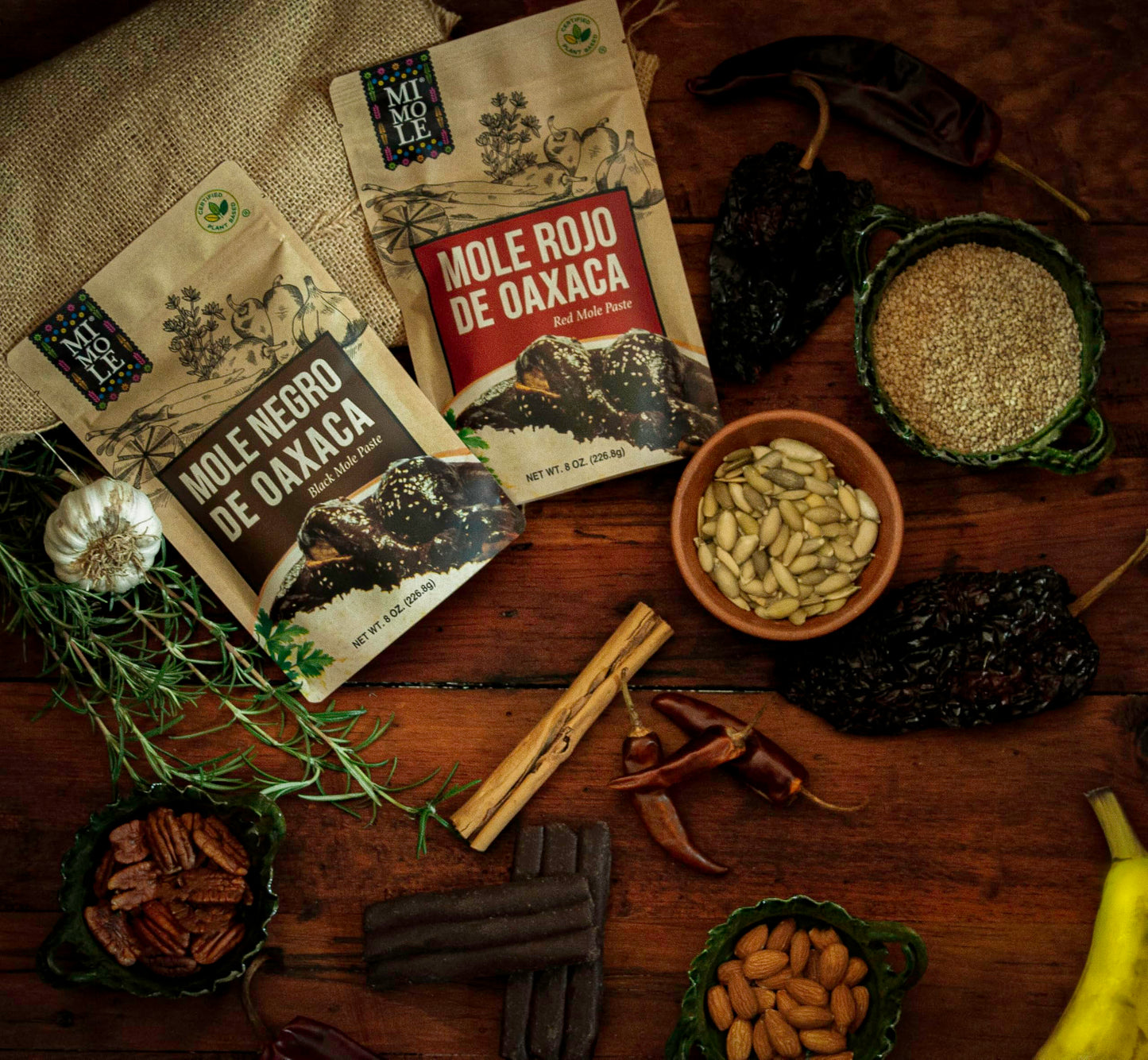 Mi Mole - Mole Negro de Oaxaca - 8 oz - A rich, all-natural mole paste made from 26 carefully selected ingredients that honors a