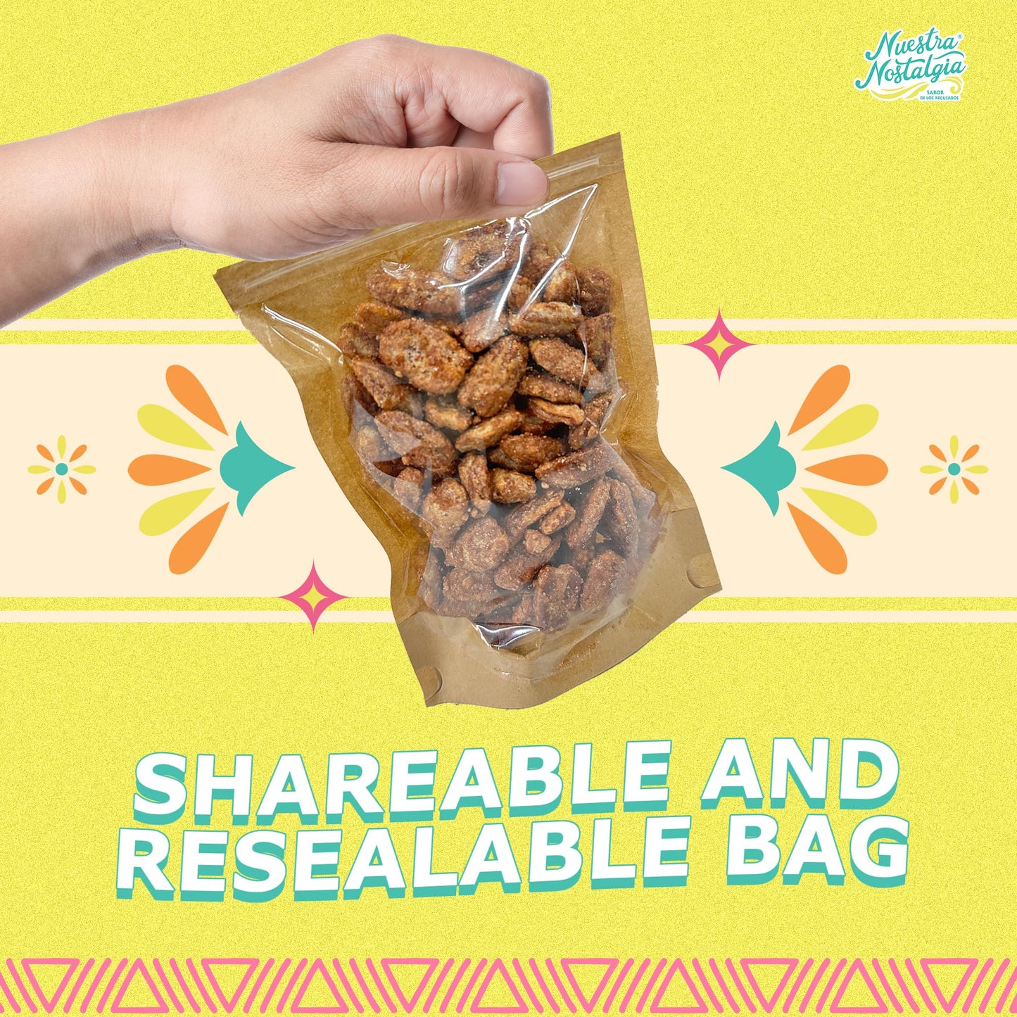 Nuez Garapiada | Caramelized Pecans - Crunchy Mexican-Style Candied Pecans With A Hint Of Vanilla (8Oz Bag)