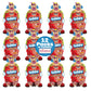 Douzzle Oodles Clown Shaped, Cherry Tiny Tangy Chews (12 Count, Pack Of 1) Individually Wrapped Candies, Birthday Party Favors,