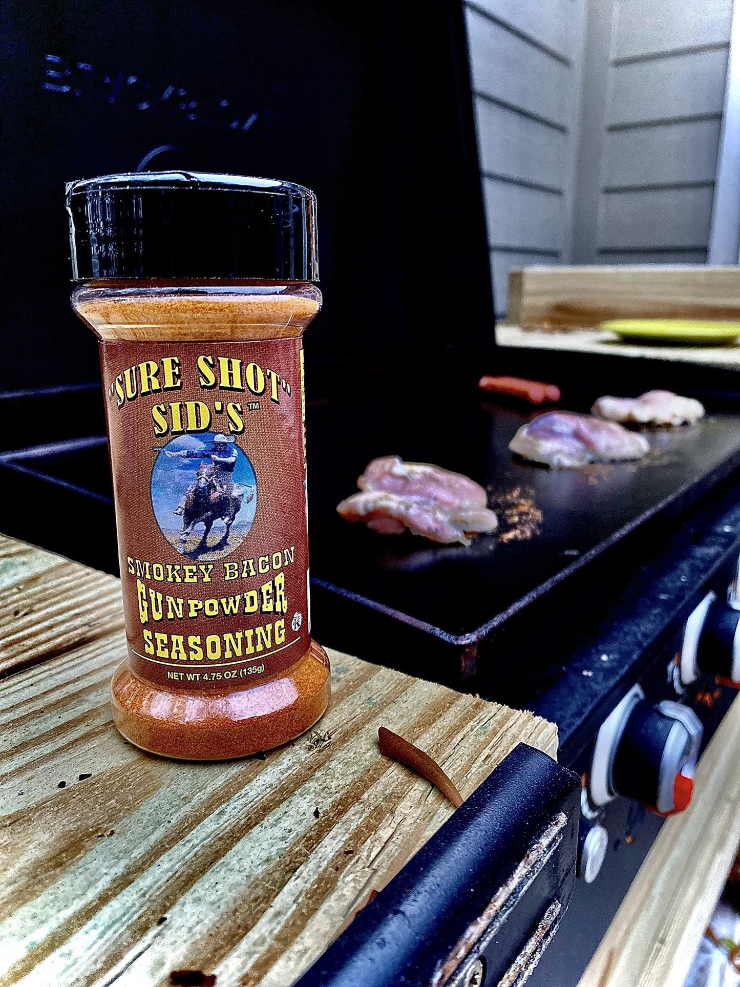 Sure Shot Sids BBQ Rub Powder - Smokey Bacon Seasoning Blend for Grilling - 4.75 Ounce