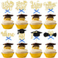 Gyufise 32Pcs 2025 Graduation Cupcake Toppers Glitter So Proud of You Done Diploma Grad Cap Cupcake Picks Class of 2025 Cake Dec