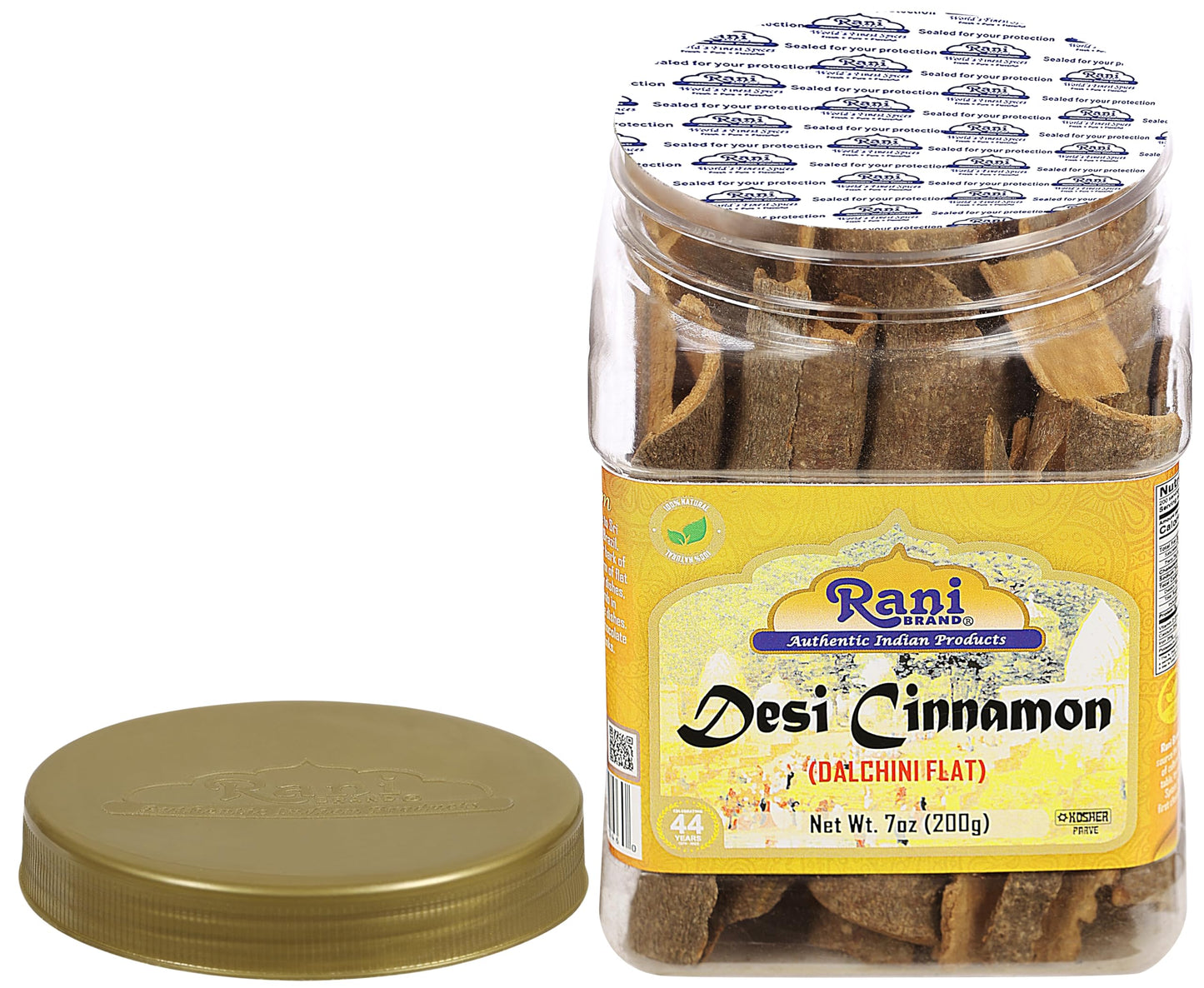 Rani Desi (Dalchini) Flat Cinnamon 7Oz (200G) Pet Jar ~ All Natural | Vegan | Gluten Friendly | Non-Gmo | Kosher | Indian Origin