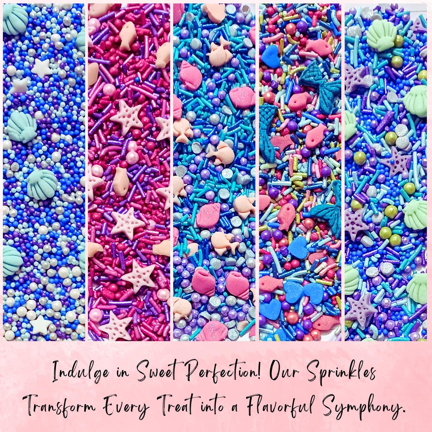 Confect Sprinkle Mix Set - Under The Sea - 5 Assorted Pastel Blends For Cake, Cupcake & Cookie Decorating - Ocean-Inspired Edibl