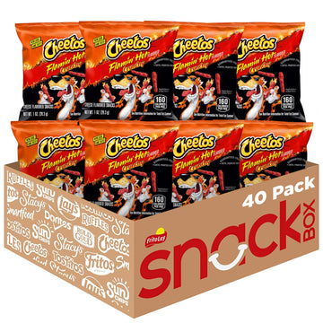 Cheetos Cheese Flavored Snacks, Flamin' Hot Crunchy, 1 Ounce (Pack Of 40)