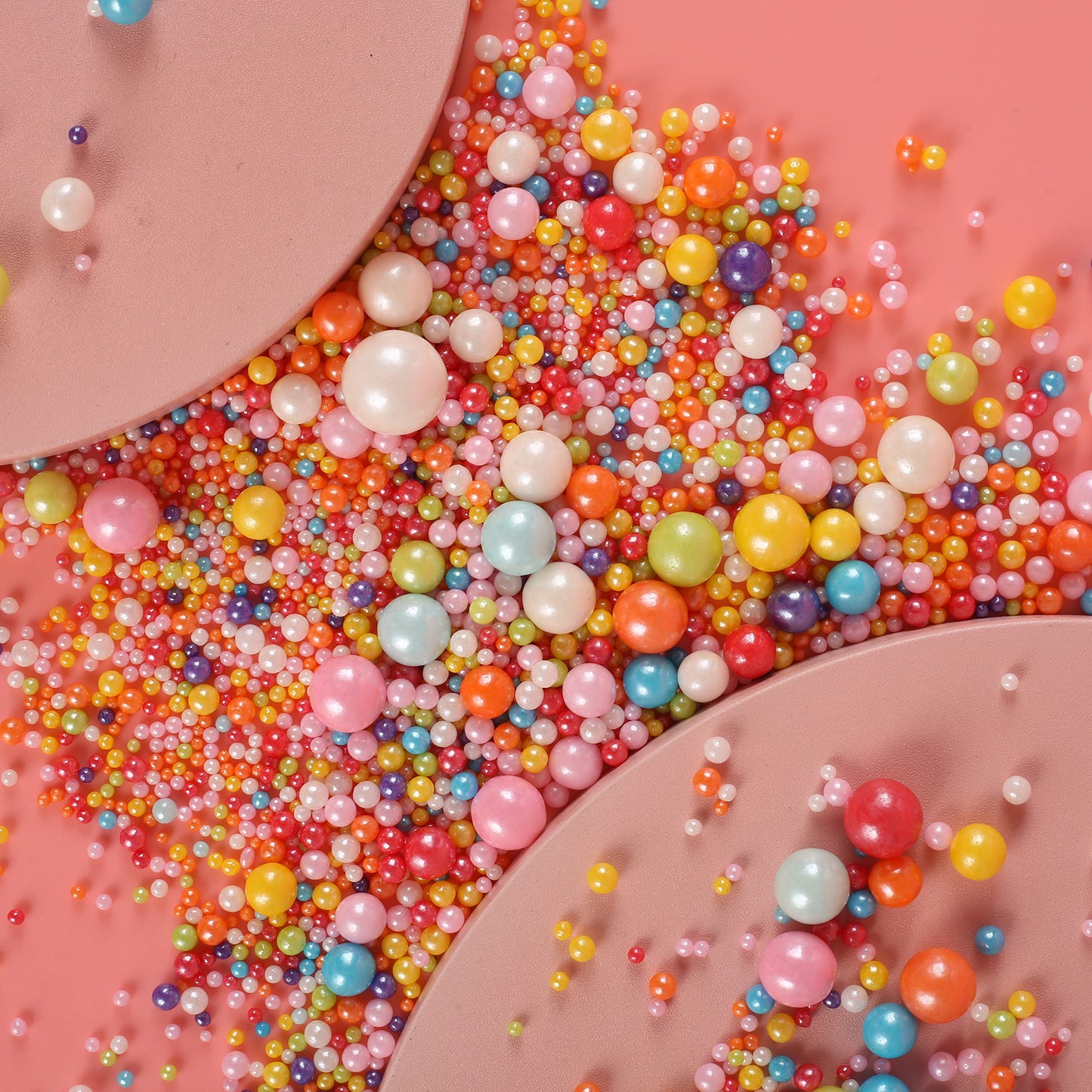 Kasvan Mixed Pearl Sugar Sprinkles - Edible Candy Pearls 130G/4.58 Oz, Mix Size, Baking Cake Decorations, Ice Cream Toppings And