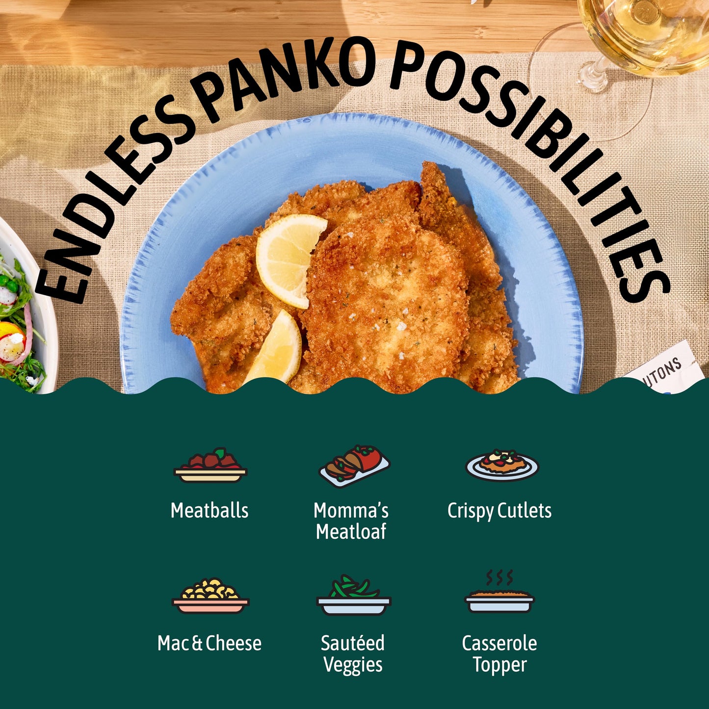 Kooshy Panko Italian Style Breadcrumbs | Vegan, Dairy Free, Non Gmo Sourdough Bread Crumbs For Meatballs, Meat Cutlets, Vegetables, Meatloaf, Mac & Cheese (Italiano | 7.5 Oz / 2 Pack)