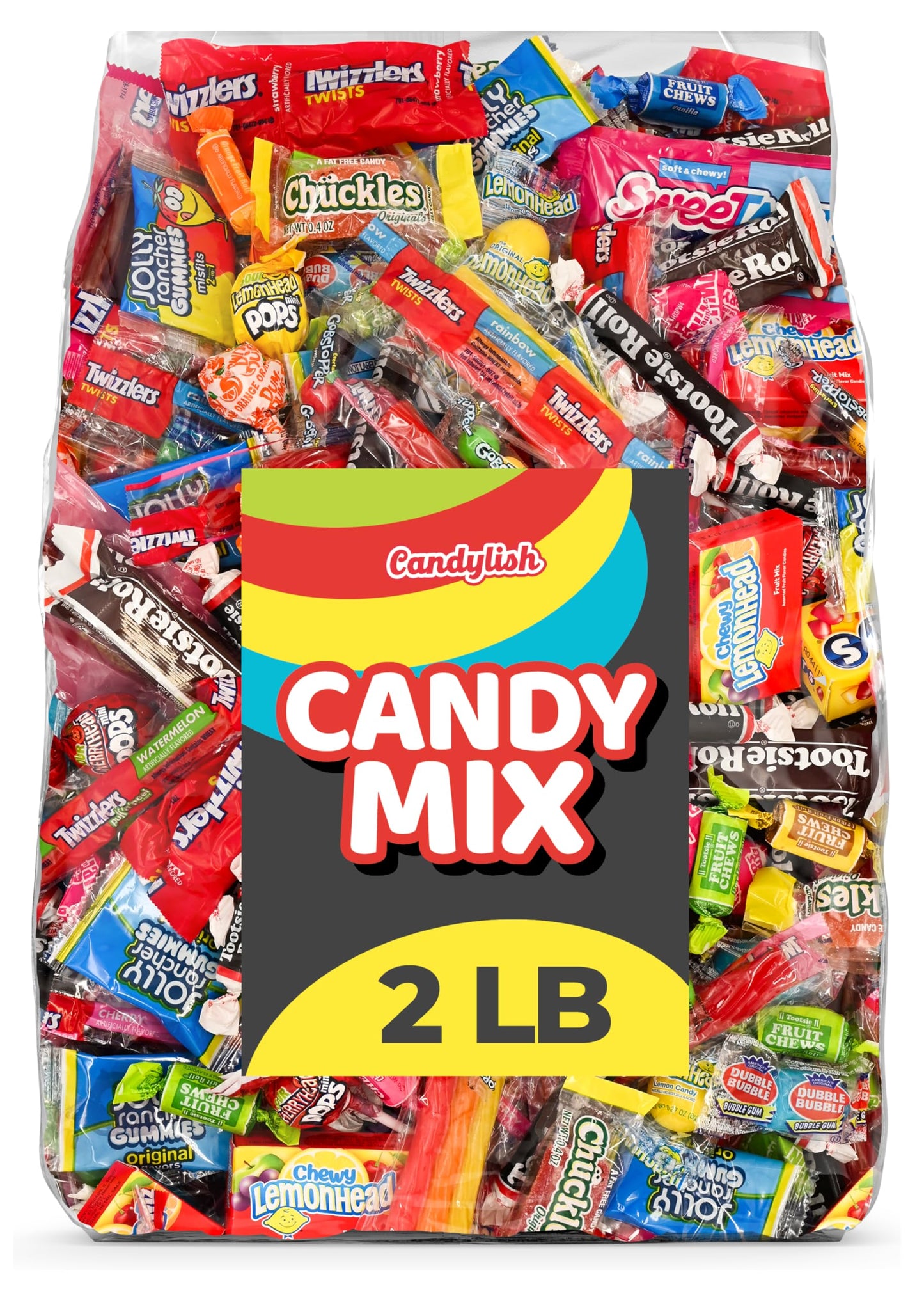 Candylish Candy Mix Variety Pack - Assorted Individually Wrapped Candy for Parties, 2 lbs, Full Size, Great for Piñatas and Goodie Bags