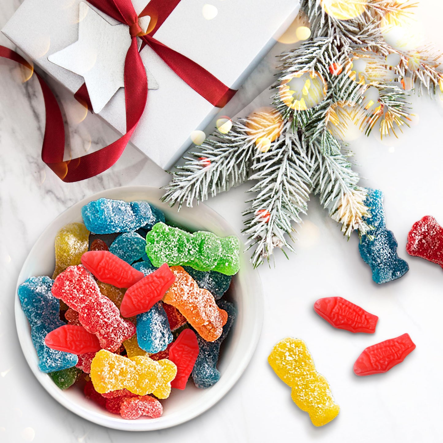 SOUR PATCH KIDS and SWEDISH FISH Mini Holiday Candy Variety Pack  22 Snack Packs