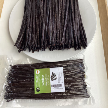 8Oz Vanilla Beans Grade A Tahitian 6"-7" Bulk (1/2Lb) For Extract, Cooking And Baking By Fitnclean Vanilla| 0.5 Pound Fresh Gourment Natural Raw Non-Gmo Whole Pods.