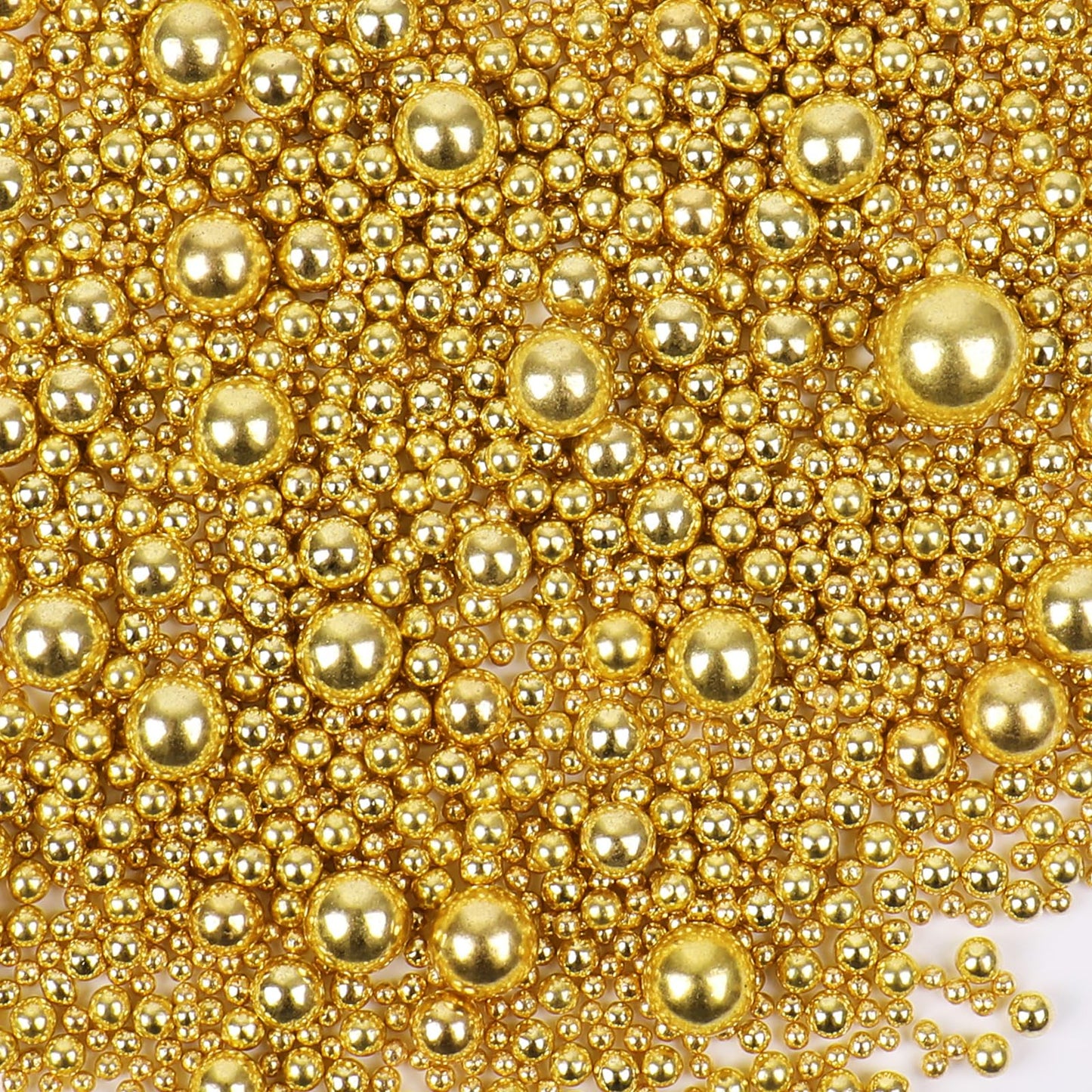 Gold Sprinkles, Edible Gold Pearl Sprinkles for Cake Decorating, 130g/4.6oz Candy Baking Decorations, Ice Cream Toppings and Coo